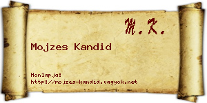 Mojzes Kandid névjegykártya